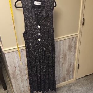 ❄️A4# Black Floral Maxi Dress